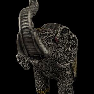 Elegant Silver Elephant Art Sculpture